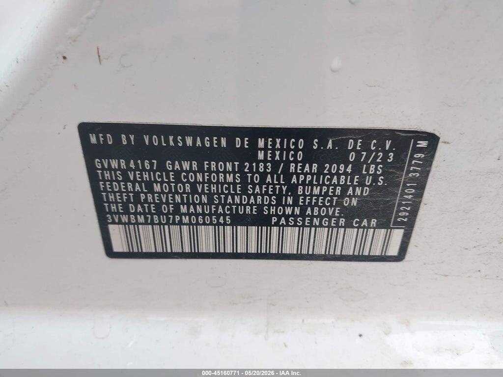 3VWBM7BU7PM060545 2023 VOLKSWAGEN JETTA photo no. 9