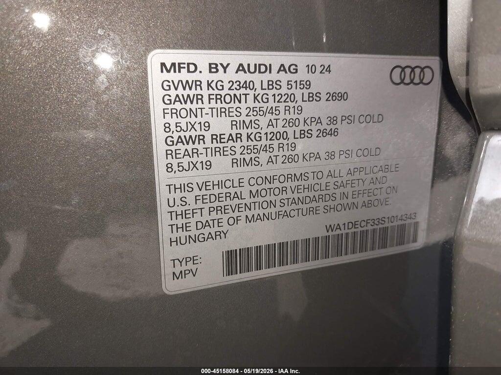 WA1DECF33S1014343 2025 AUDI Q3 photo no. 9