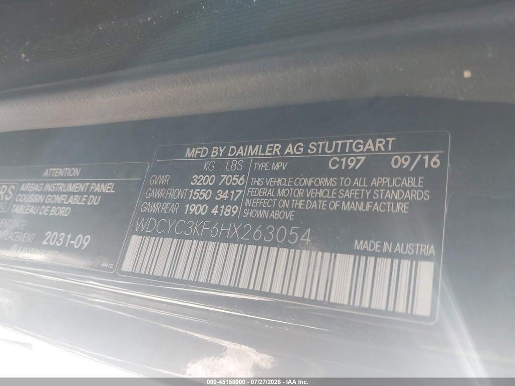 WDCYC3KF6HX263054 2017 MERCEDES-BENZ G 550 photo no. 9