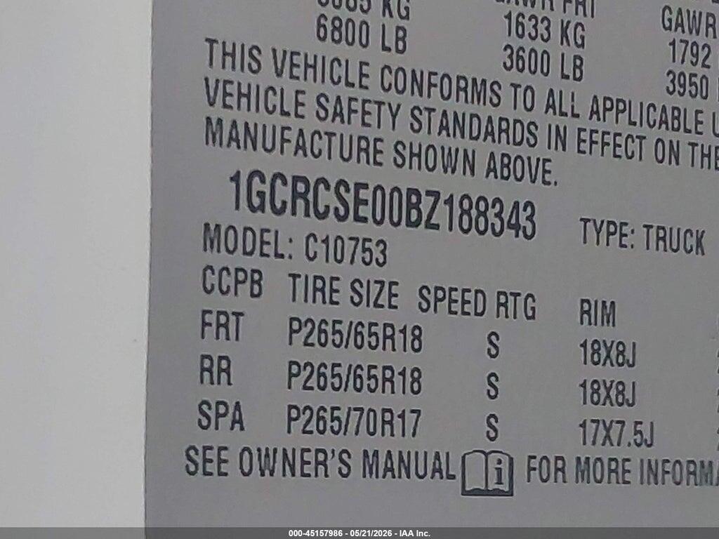 1GCRCSE00BZ188343 2011 CHEVROLET SILVERADO 1500 photo no. 9