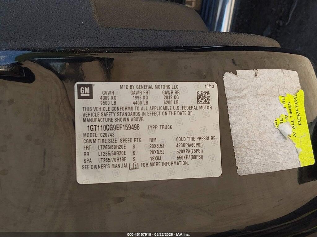 1GT110CG9EF159498 2014 GMC SIERRA 2500HD photo no. 9