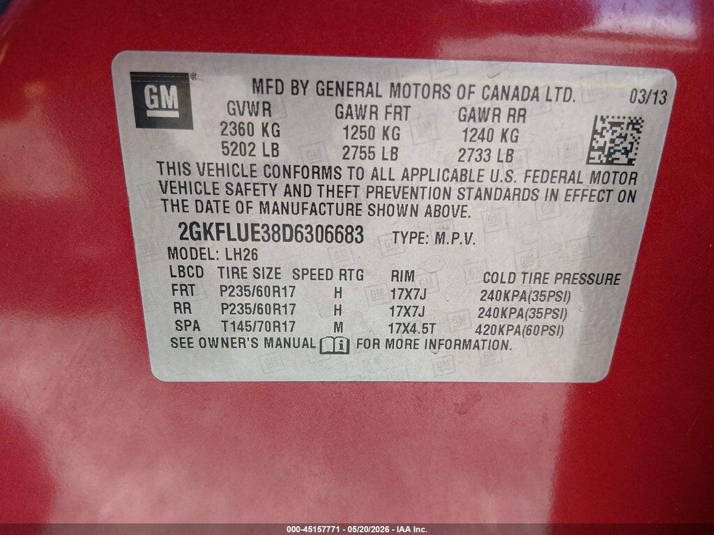 2GKFLUE38D6306683 2013 GMC TERRAIN photo no. 9