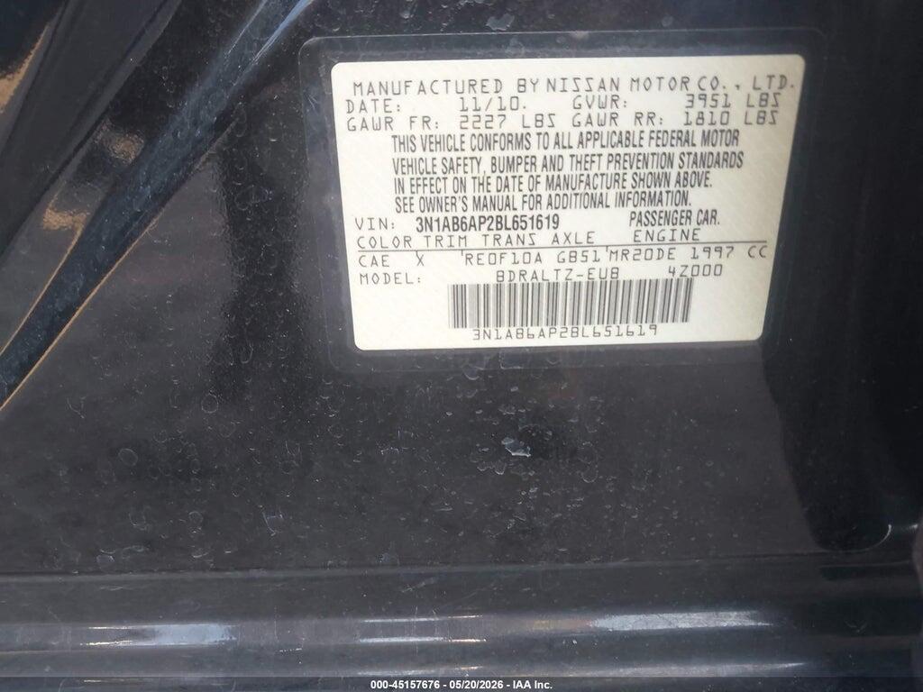 3N1AB6AP2BL651619 2011 NISSAN SENTRA photo no. 9