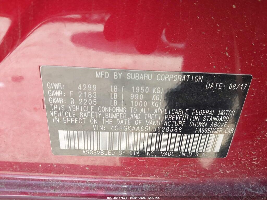 4S3GKAA65H3628566 2017 SUBARU IMPREZA photo no. 9