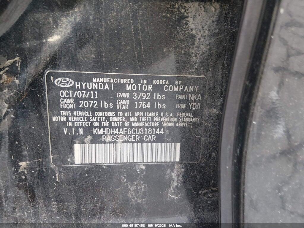 KMHDH4AE6CU318144 2012 HYUNDAI ELANTRA photo no. 9