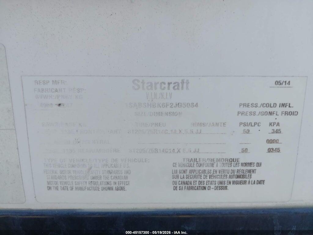 1SABSHBK6F2JG5084 2015 STARCRAFT TRAVEL STAR photo no. 9