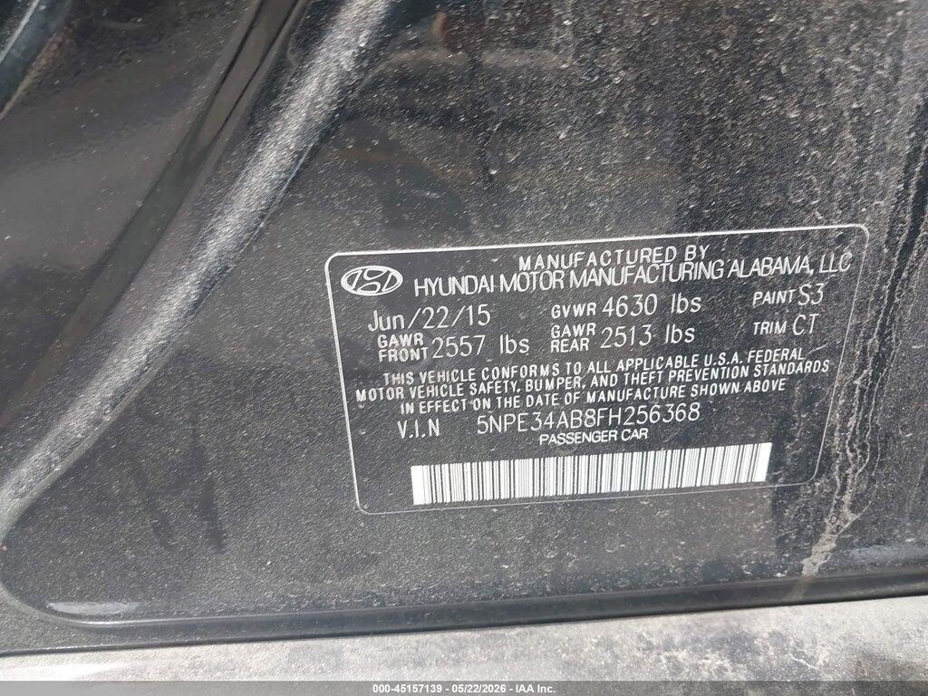 5NPE34AB8FH256368 2015 HYUNDAI SONATA photo no. 9