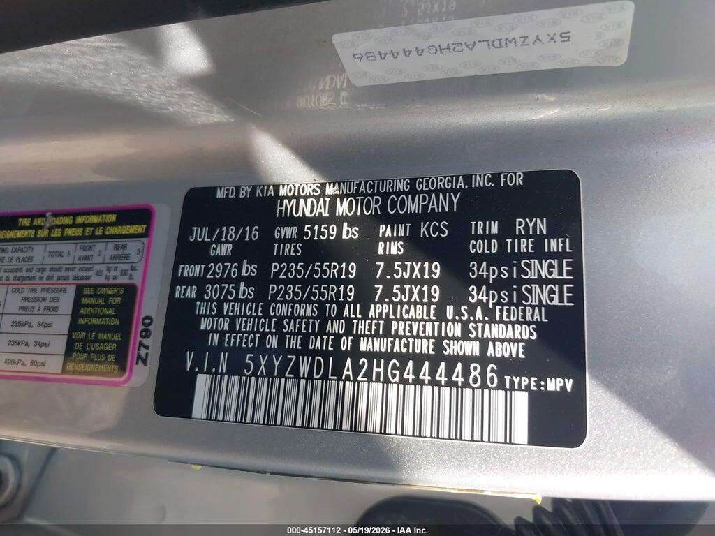 5XYZWDLA2HG444486 2017 HYUNDAI SANTA FE SPORT photo no. 9