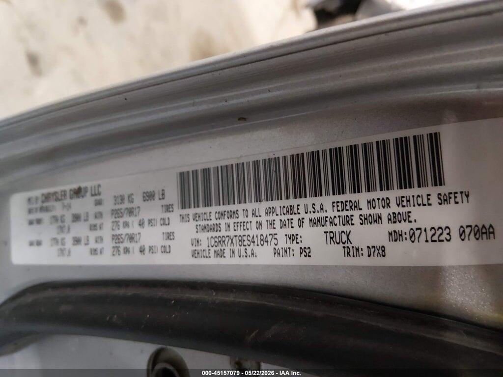 1C6RR7XT8ES418475 2014 RAM 1500 photo no. 9