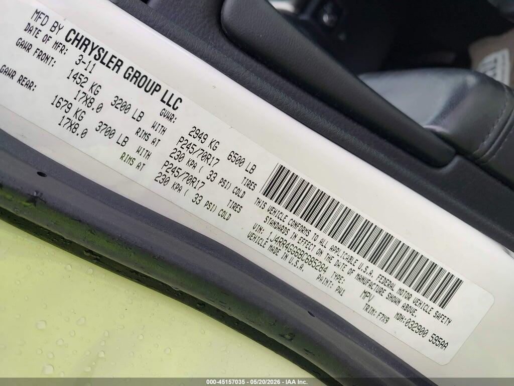 1J4RR4GG6BC685284 2011 JEEP GRAND CHEROKEE photo no. 9