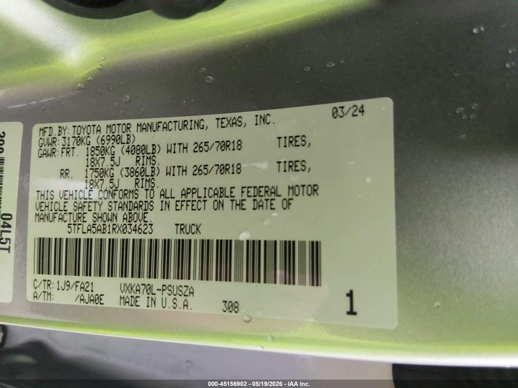 5TFLA5AB1RX034623 2024 TOYOTA TUNDRA photo no. 9