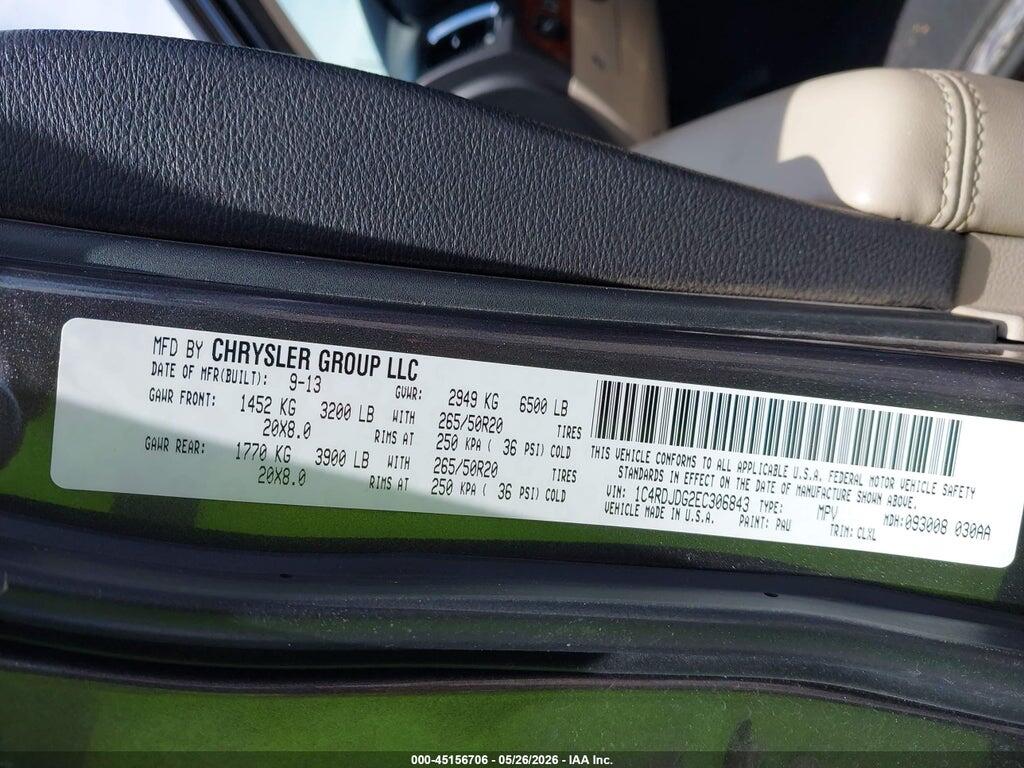1C4RDJDG2EC306843 2014 DODGE DURANGO photo no. 9