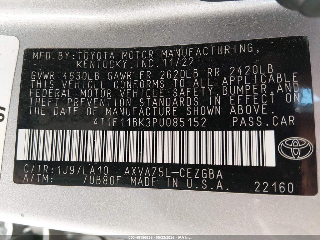 4T1F11BK3PU085152 2023 TOYOTA CAMRY photo no. 9