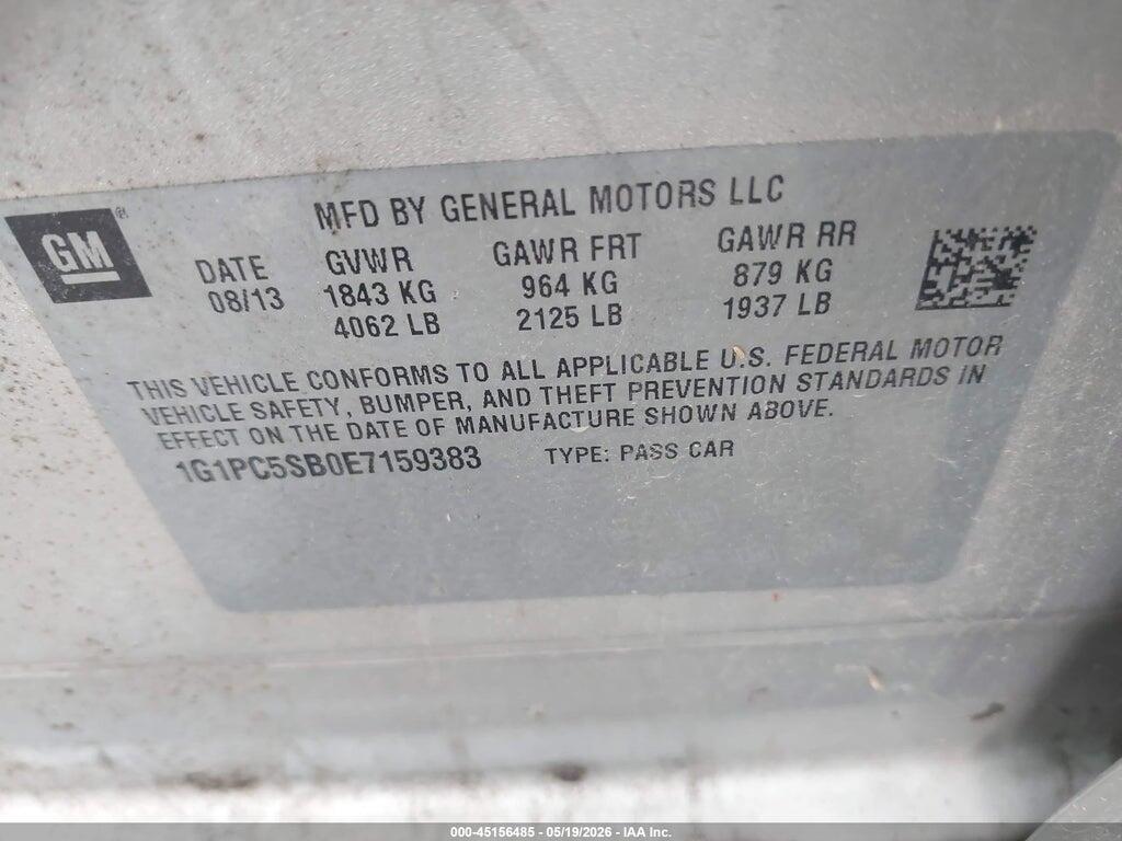 1G1PC5SB0E7159383 2014 CHEVROLET CRUZE photo no. 9