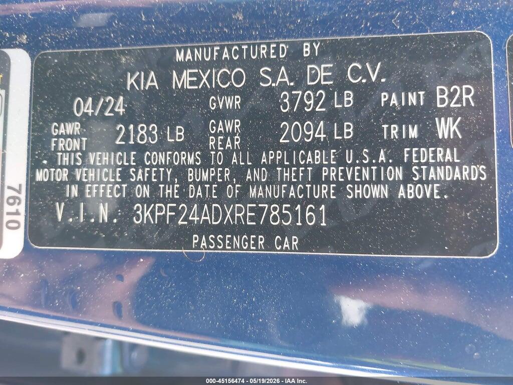 3KPF24ADXRE785161 2024 KIA FORTE photo no. 9