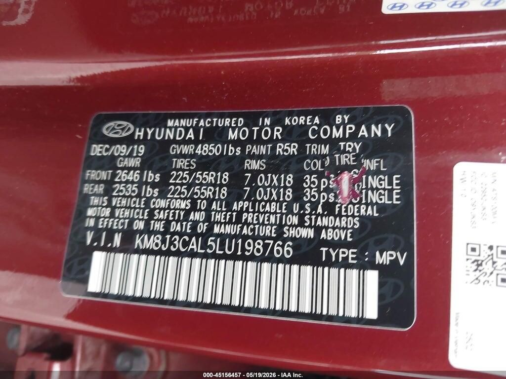 KM8J3CAL5LU198766 2020 HYUNDAI TUCSON photo no. 9