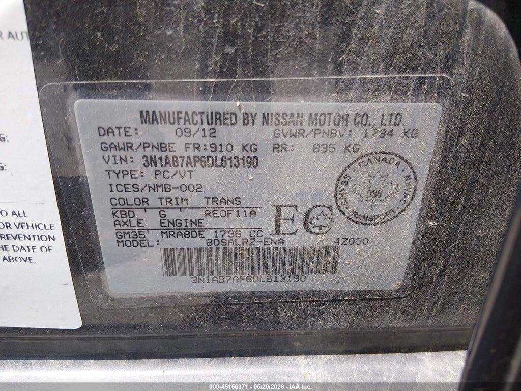3N1AB7AP6DL613190 2013 NISSAN SENTRA photo no. 9