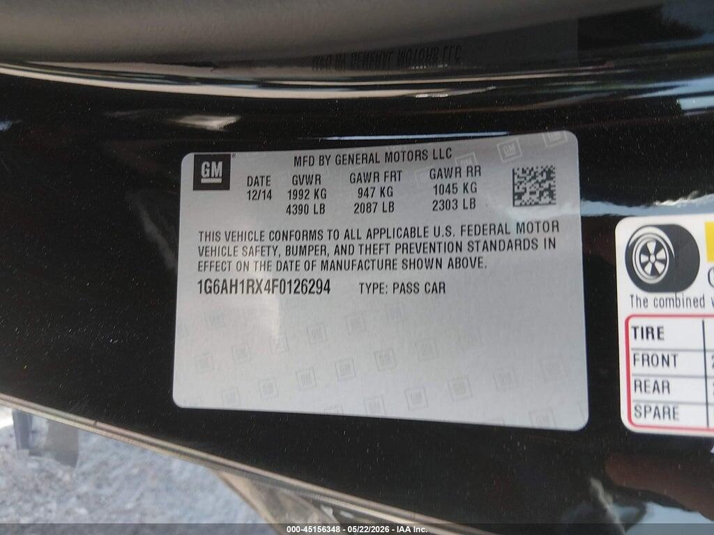 1G6AH1RX4F0126294 2015 CADILLAC ATS photo no. 9