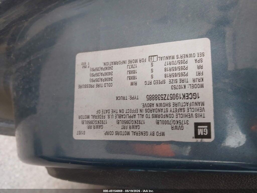 1GCEK19057Z538885 2007 CHEVROLET SILVERADO 1500 photo no. 9