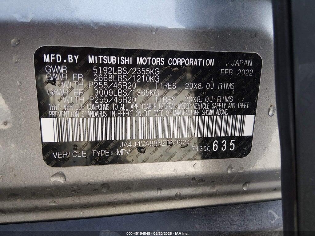 JA4J4VA88NZ069624 2022 MITSUBISHI OUTLANDER photo no. 9