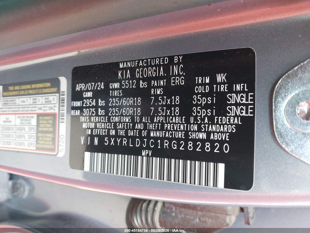 5XYRLDJC1RG282820 2024 KIA SORENTO photo no. 9
