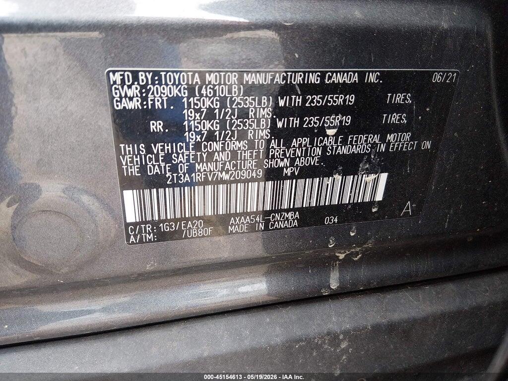 2T3A1RFV7MW209049 2021 TOYOTA RAV4 photo no. 9