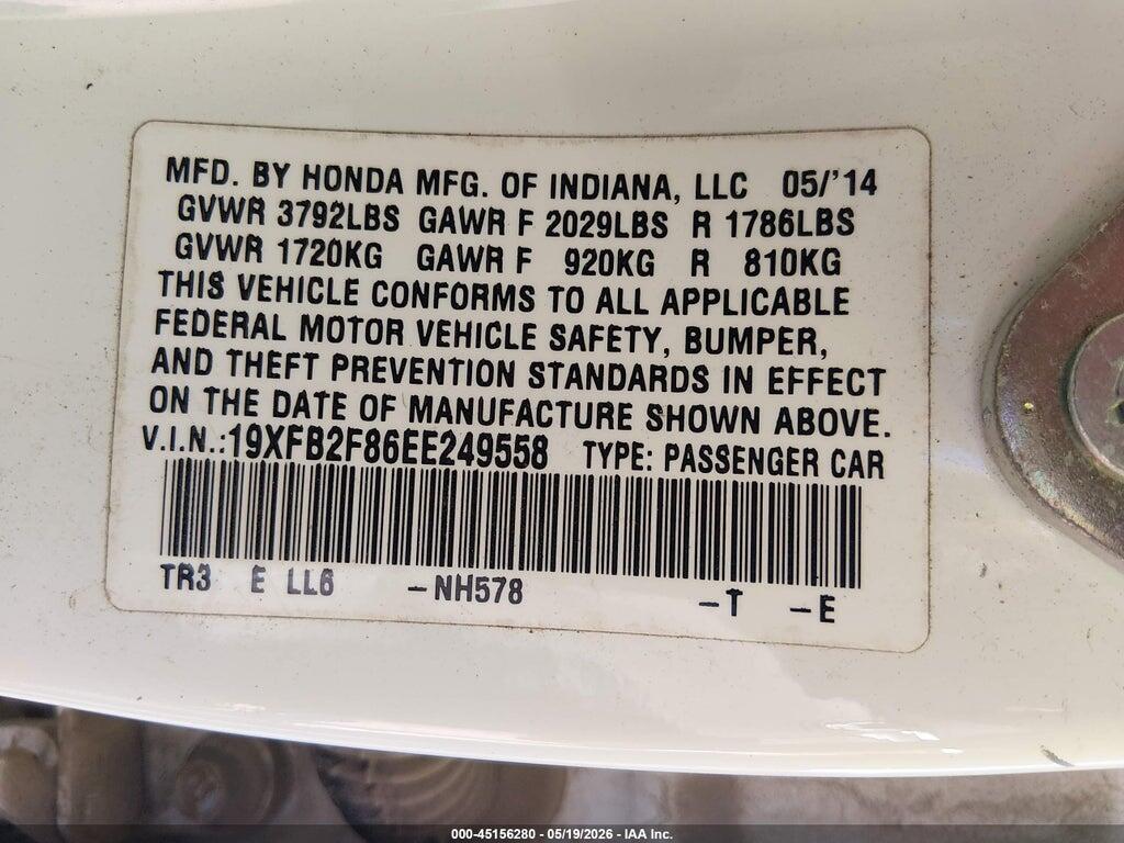 19XFB2F86EE249558 2014 HONDA CIVIC photo no. 9