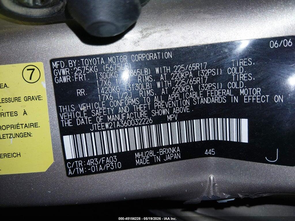 JTEEW21A360032226 2006 TOYOTA HIGHLANDER HYBRID photo no. 9