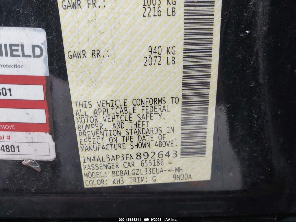 1N4AL3AP3FN892643 2015 NISSAN ALTIMA photo no. 9