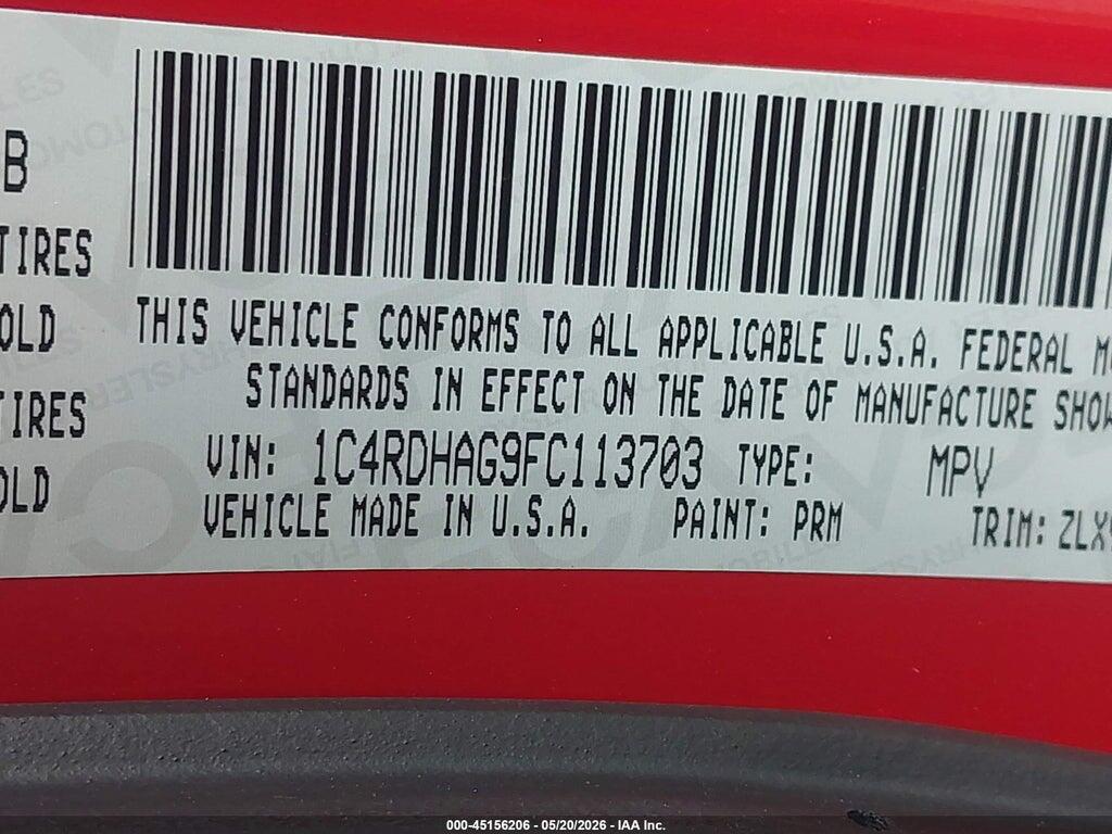 1C4RDHAG9FC113703 2015 DODGE DURANGO photo no. 9