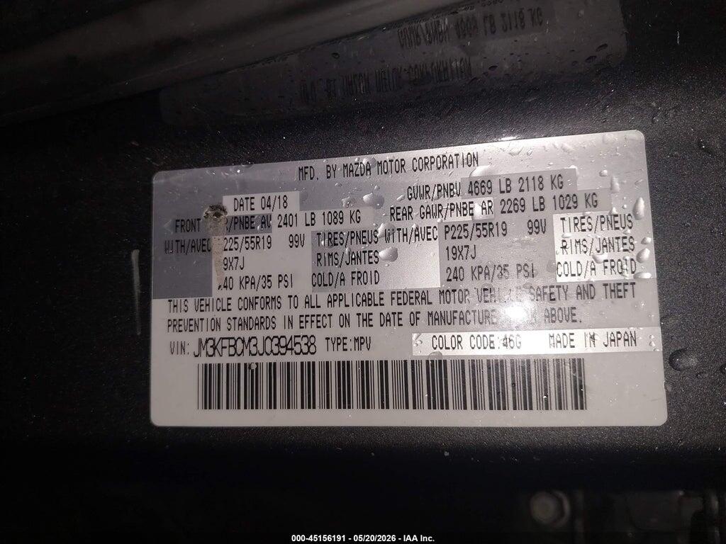 JM3KFBCM3J0394538 2018 MAZDA CX-5 photo no. 9