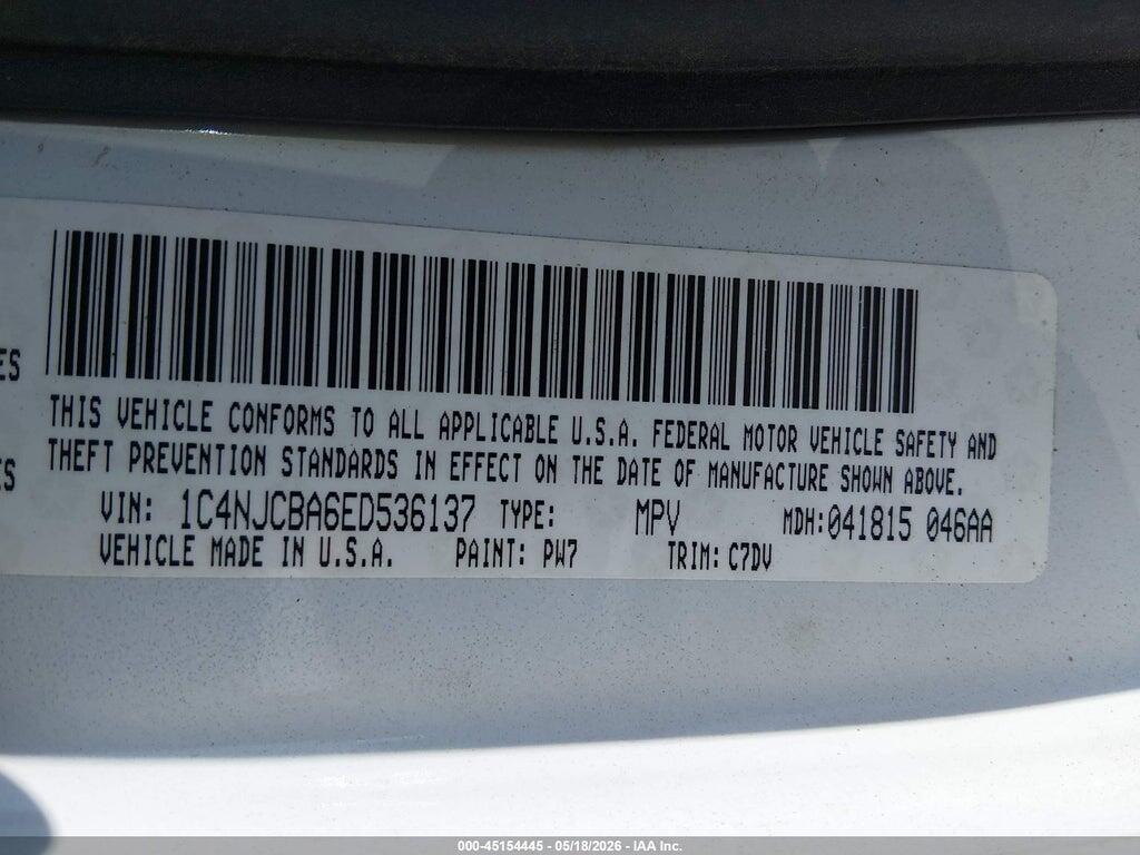 1C4NJCBA6ED536137 2014 JEEP COMPASS photo no. 9