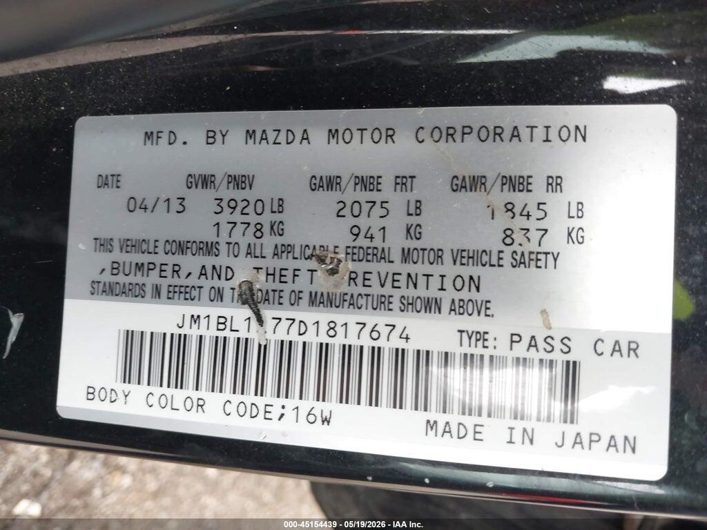 JM1BL1L77D1817674 2013 MAZDA MAZDA3 photo no. 9