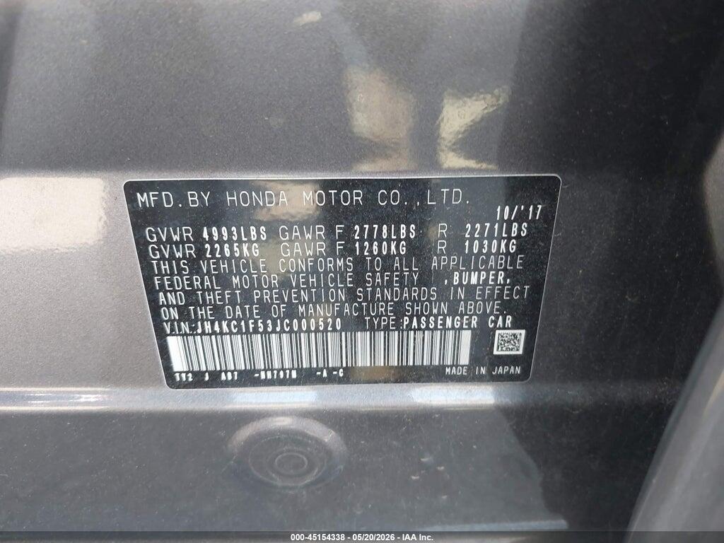 JH4KC1F53JC000520 2018 ACURA RLX photo no. 9