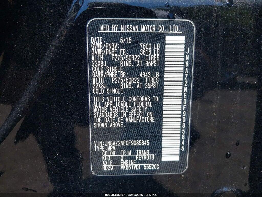 JN8AZ2NE0F9085845 2015 INFINITI QX80 photo no. 9