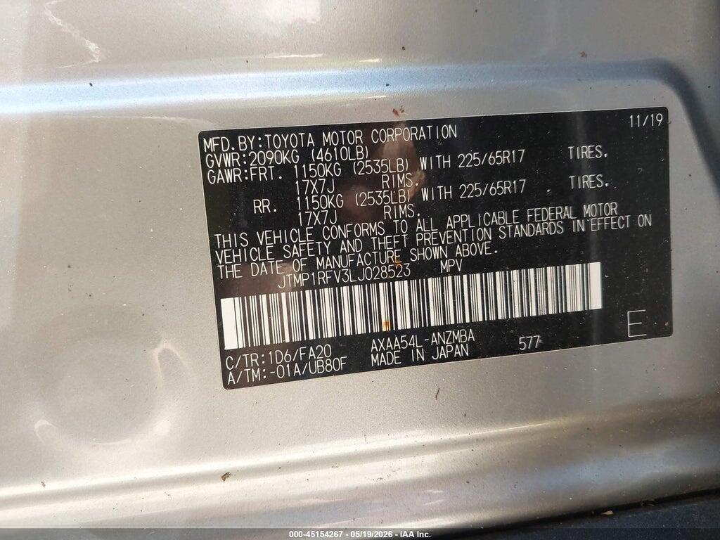 JTMP1RFV3LJ028523 2020 TOYOTA RAV4 photo no. 9