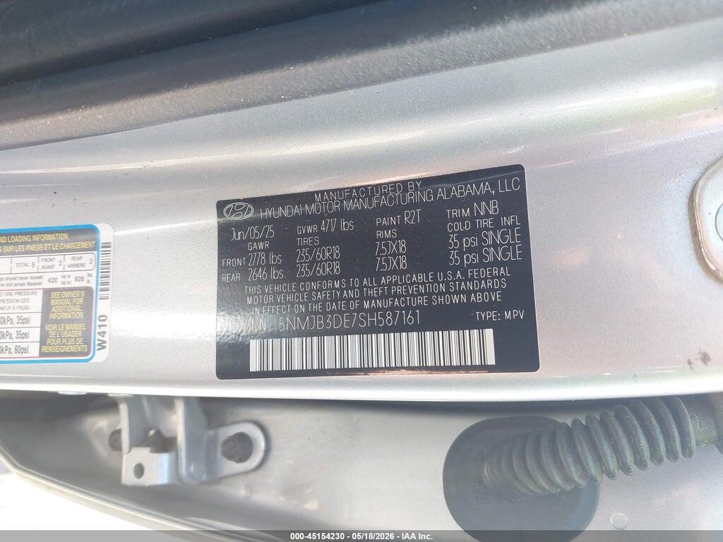 5NMJB3DE7SH587161 2025 HYUNDAI TUCSON photo no. 9
