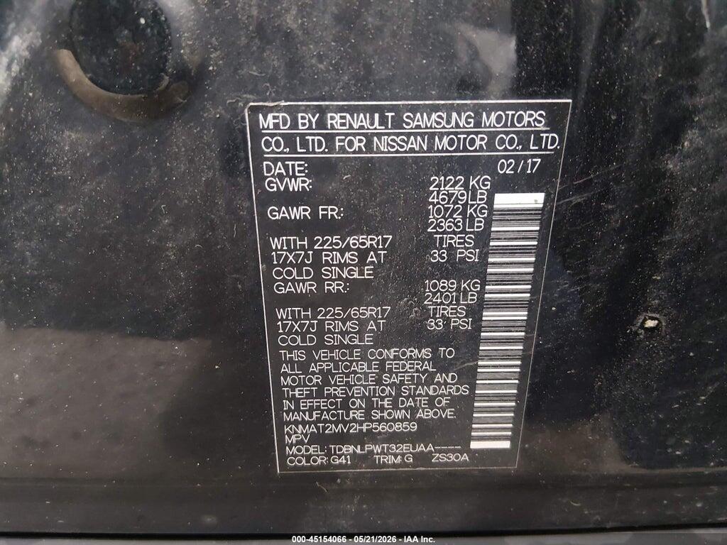 KNMAT2MV2HP560859 2017 NISSAN ROGUE photo no. 9