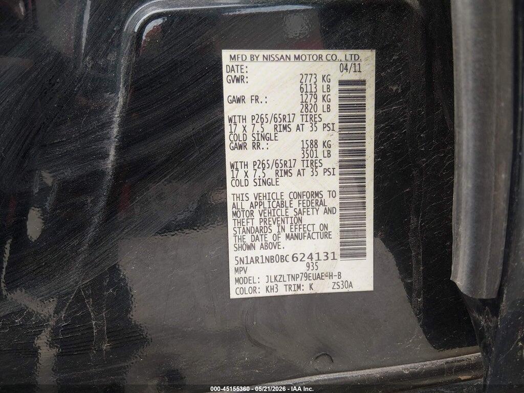 5N1AR1NB0BC624131 2011 NISSAN PATHFINDER photo no. 9