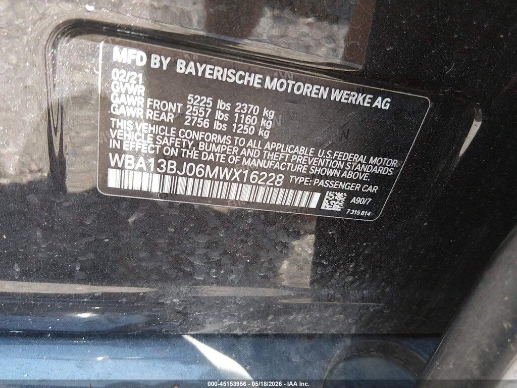 WBA13BJ06MWX16228 2021 BMW 530I photo no. 9