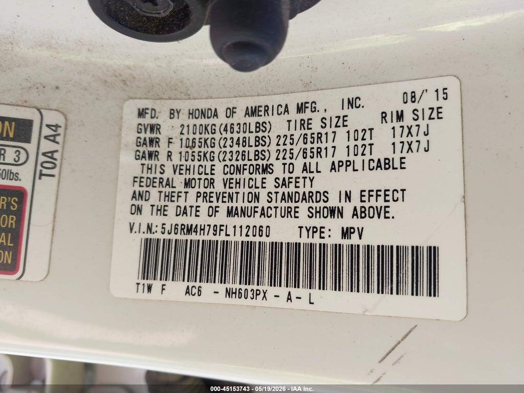 5J6RM4H79FL112060 2015 HONDA CR-V photo no. 9