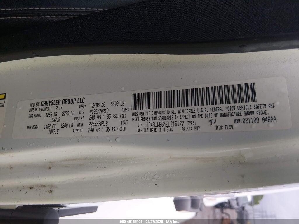 1C4BJWEG4EL216177 2014 JEEP WRANGLER UNLIMITED photo no. 9