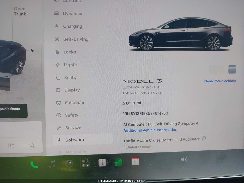 5YJ3E1EB5SF914733 2025 TESLA MODEL 3 photo no. 7