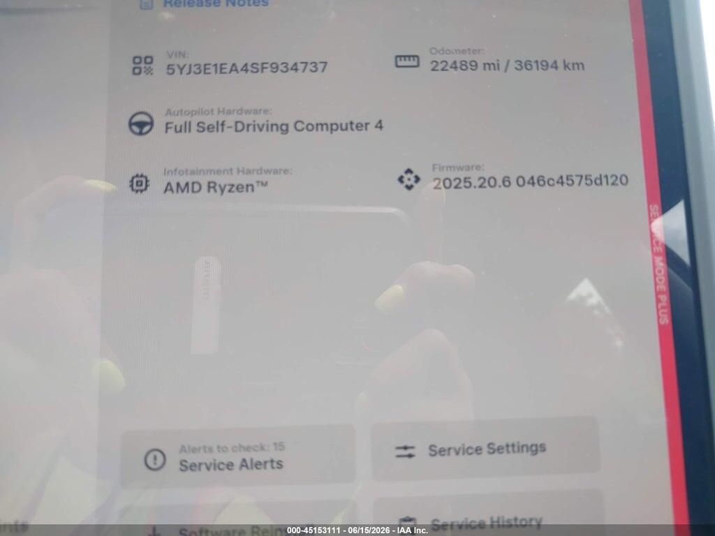 5YJ3E1EA4SF934737 2025 TESLA MODEL 3 photo no. 7