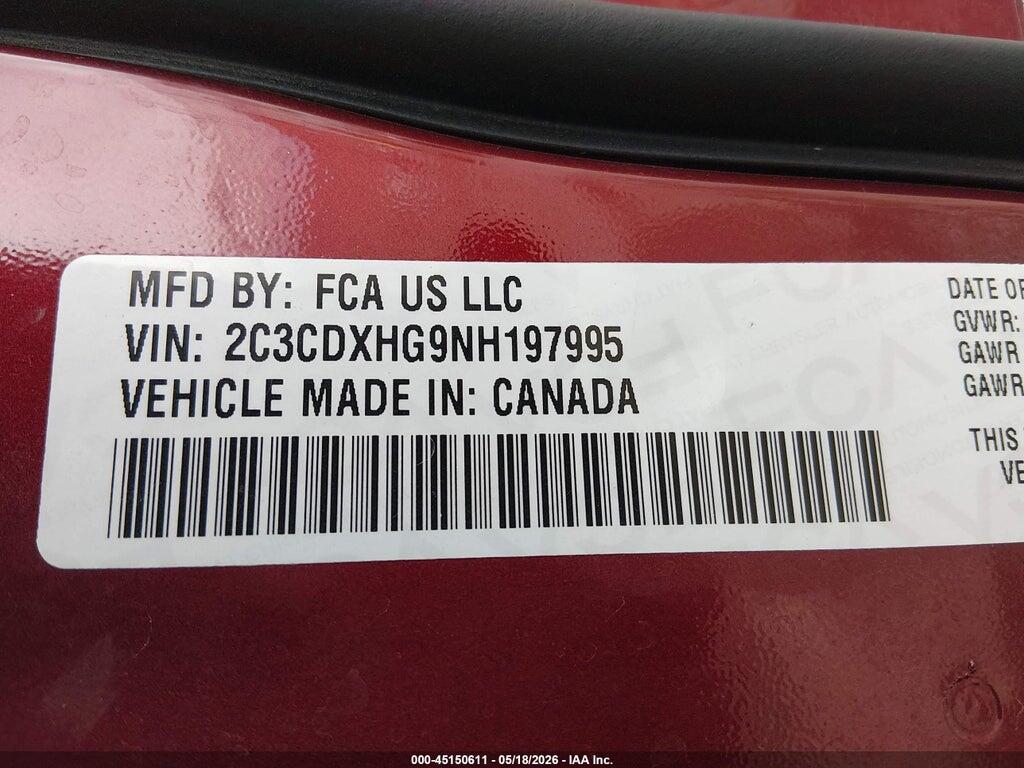 2C3CDXHG9NH197995 2022 DODGE CHARGER photo no. 9