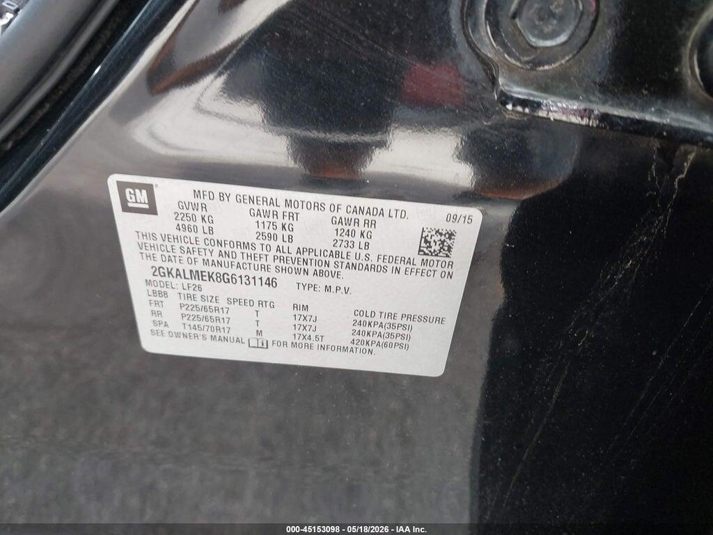2GKALMEK8G6131146 2016 GMC TERRAIN photo no. 9