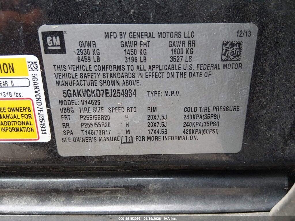 5GAKVCKD7EJ254934 2014 BUICK ENCLAVE photo no. 9