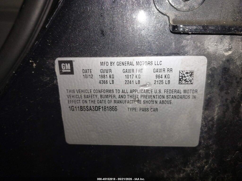 1G11B5SA3DF181866 2013 CHEVROLET MALIBU photo no. 9