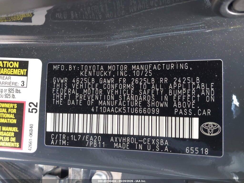 4T1DAACK5TU666099 2026 TOYOTA CAMRY photo no. 9