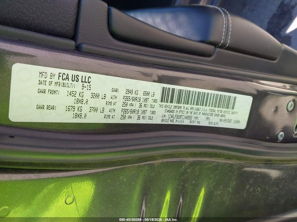 1C4RJFBG9FC140993 2015 JEEP GRAND CHEROKEE photo no. 9